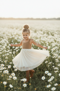 SS Girl's Dress Jodi Twirl (two-tone mocha tulle)