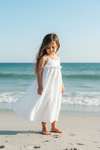 SS Girl's Dress Lucie Dress (white muslin) FINAL SALE