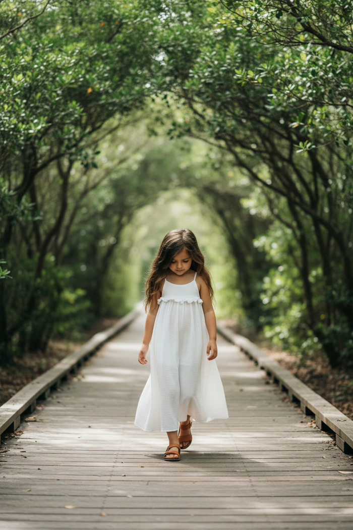 SS Girl's Dress Lucie Dress (white muslin) FINAL SALE