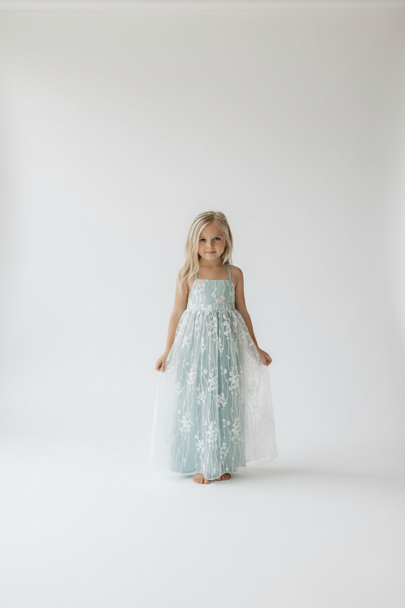 SS Girl's Dress Fiona Lace Dress (coastal blue)