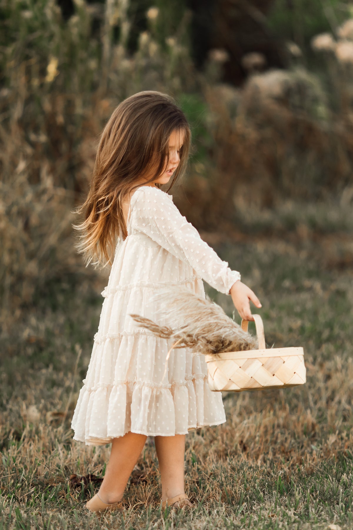 SS Girl's Dress Nora Dress (natural swiss dot)