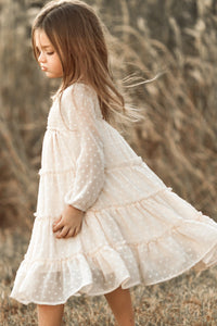 SS Girl's Dress Nora Dress (natural swiss dot)