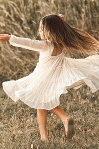 SS Girl's Dress Nora Dress (natural swiss dot)