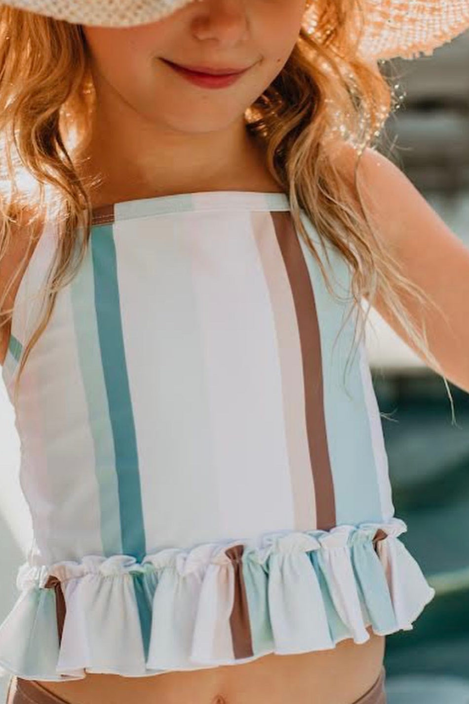 LB Girl's Swim Tankini Set (stripe) FINAL SALE
