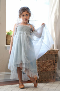 SS Girl's Dress Isa High-Low Dress (airy blue tulle)