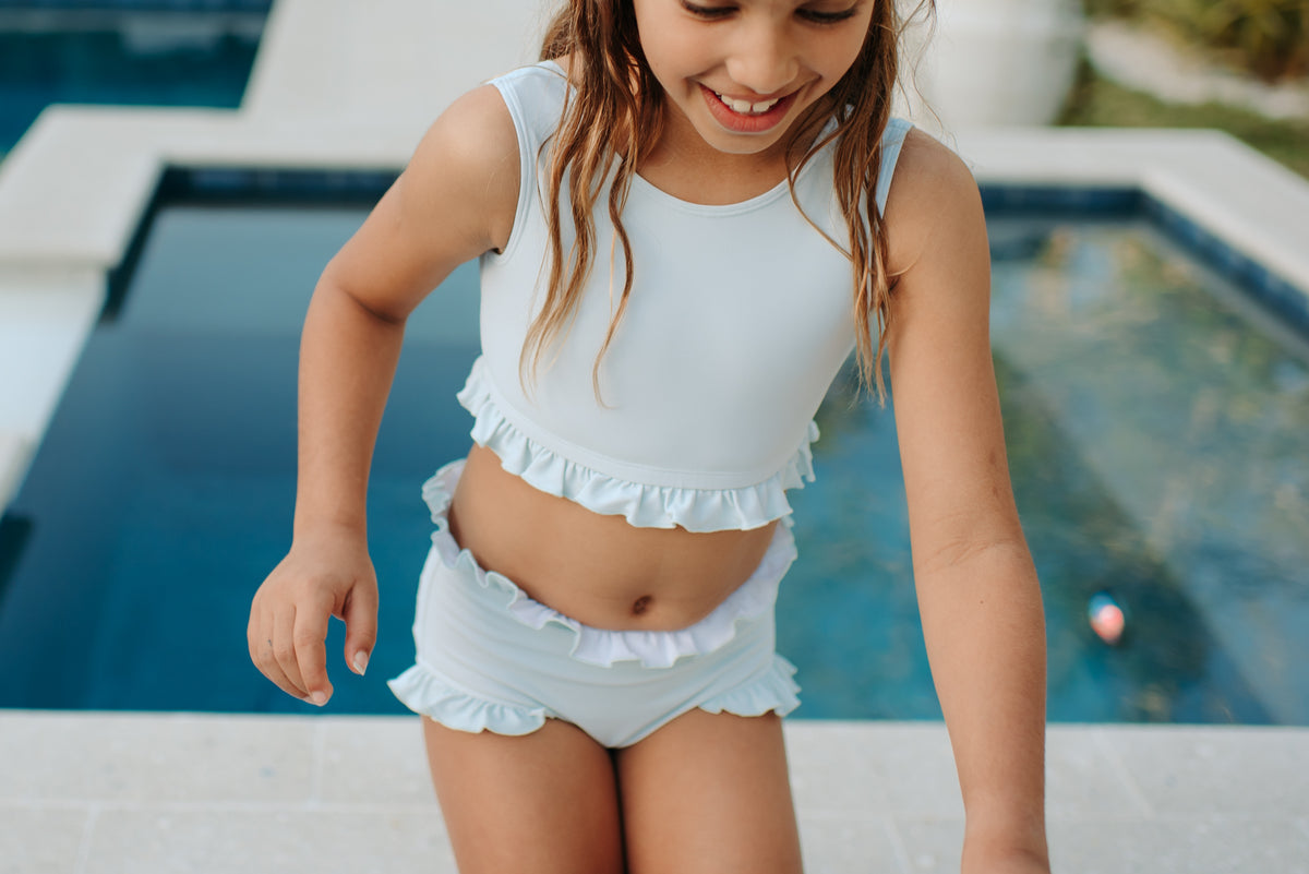 LB Girl's Swim Scoopback Set (minty blue) FINAL SALE