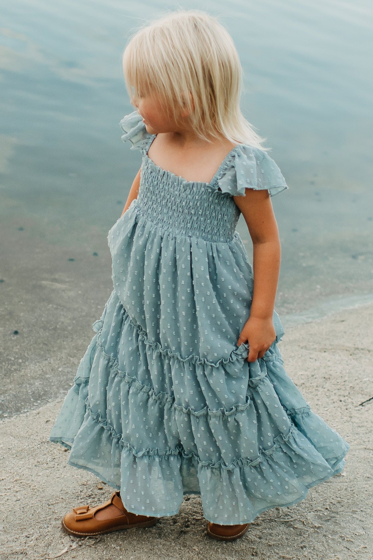 SS Girl's Dress Marabella Dress (blue swiss dot)