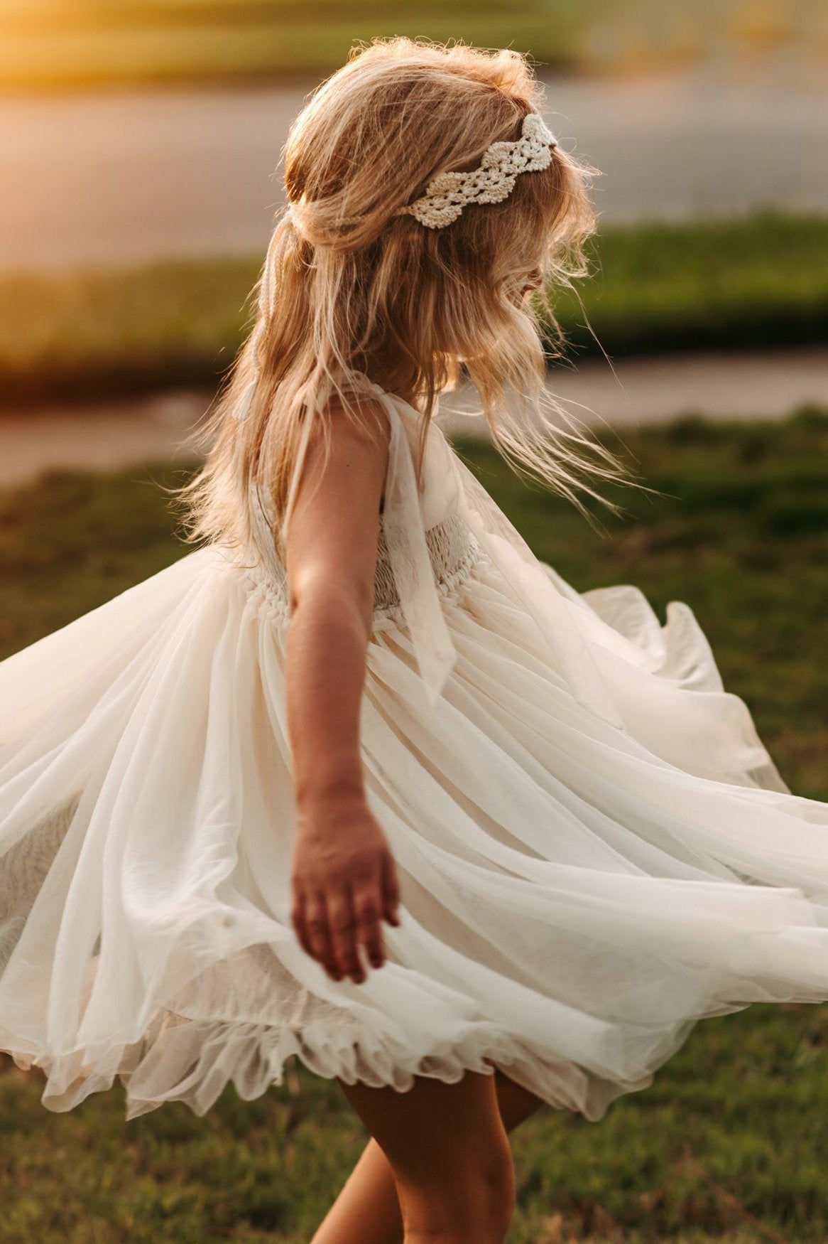 SS Girl's Dress Isa Dress (antique ivory tulle)