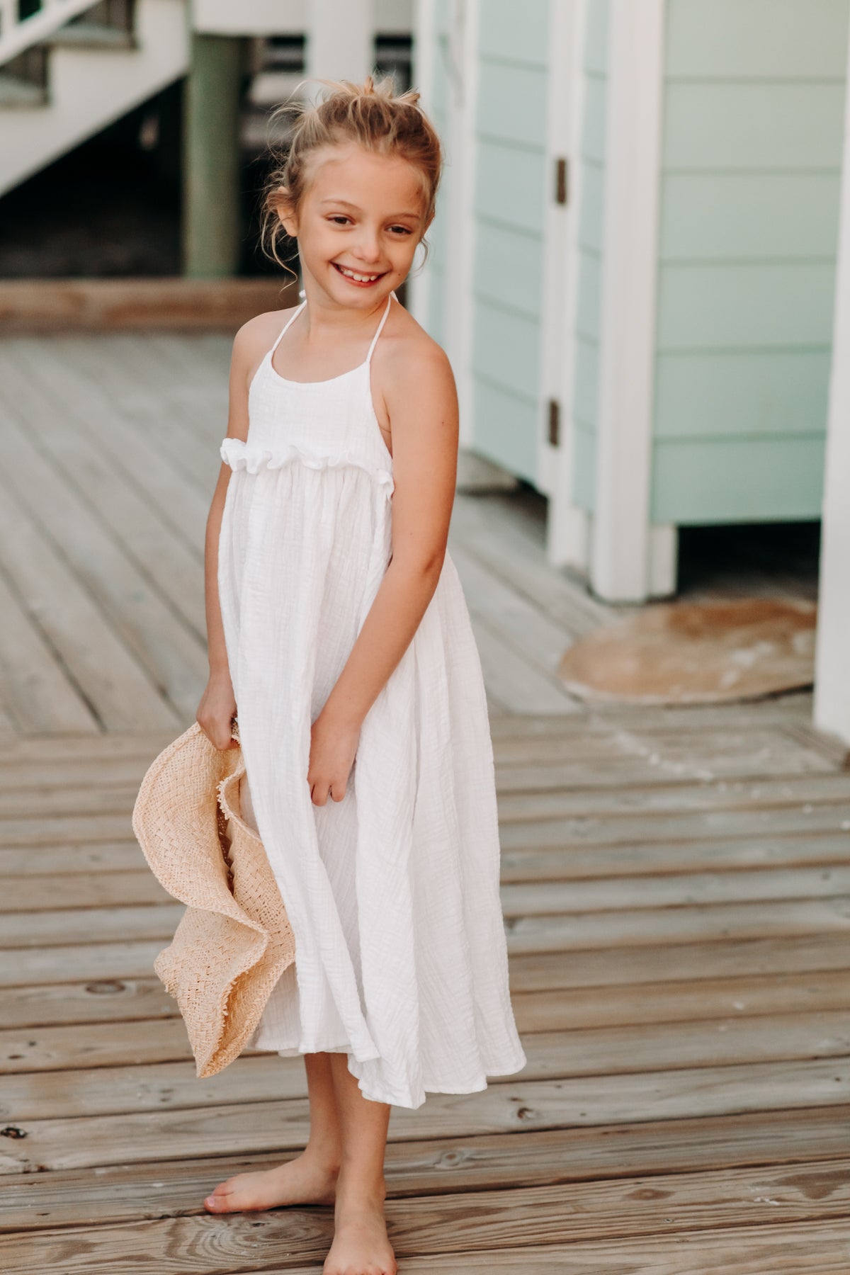 SS Girl's Dress Lucie Dress (white muslin) FINAL SALE