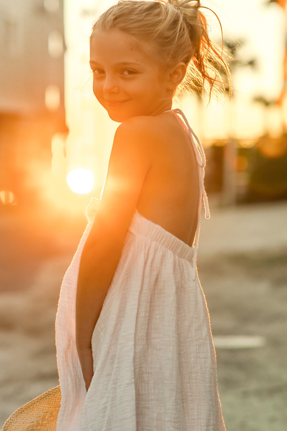 SS Girl's Dress Lucie Dress (white muslin) FINAL SALE