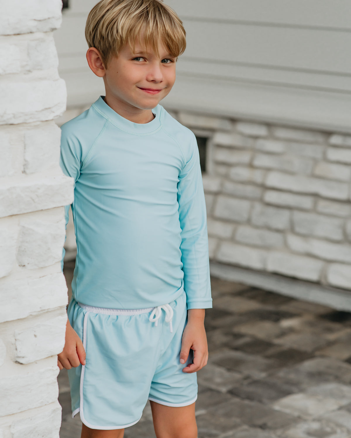 LB Boy's Swim Rashguard (sky) FINAL SALE
