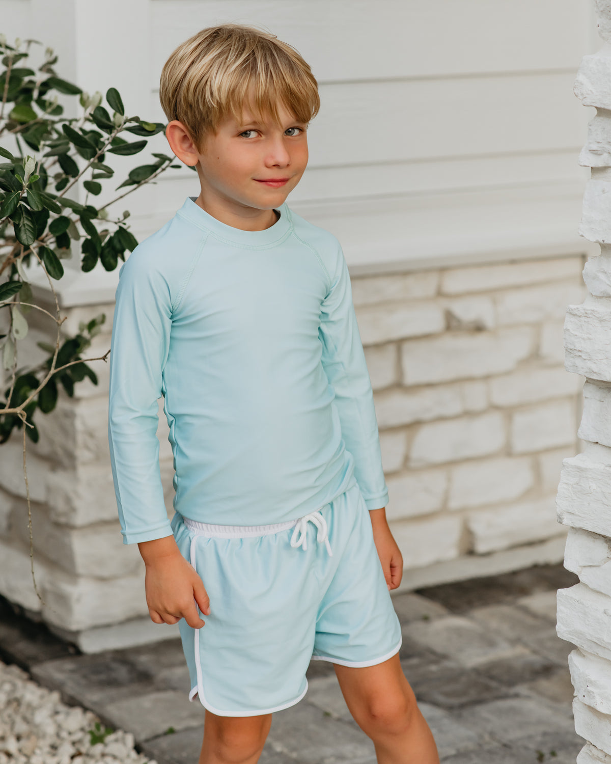 LB Boy's Swim Rashguard (sky) FINAL SALE