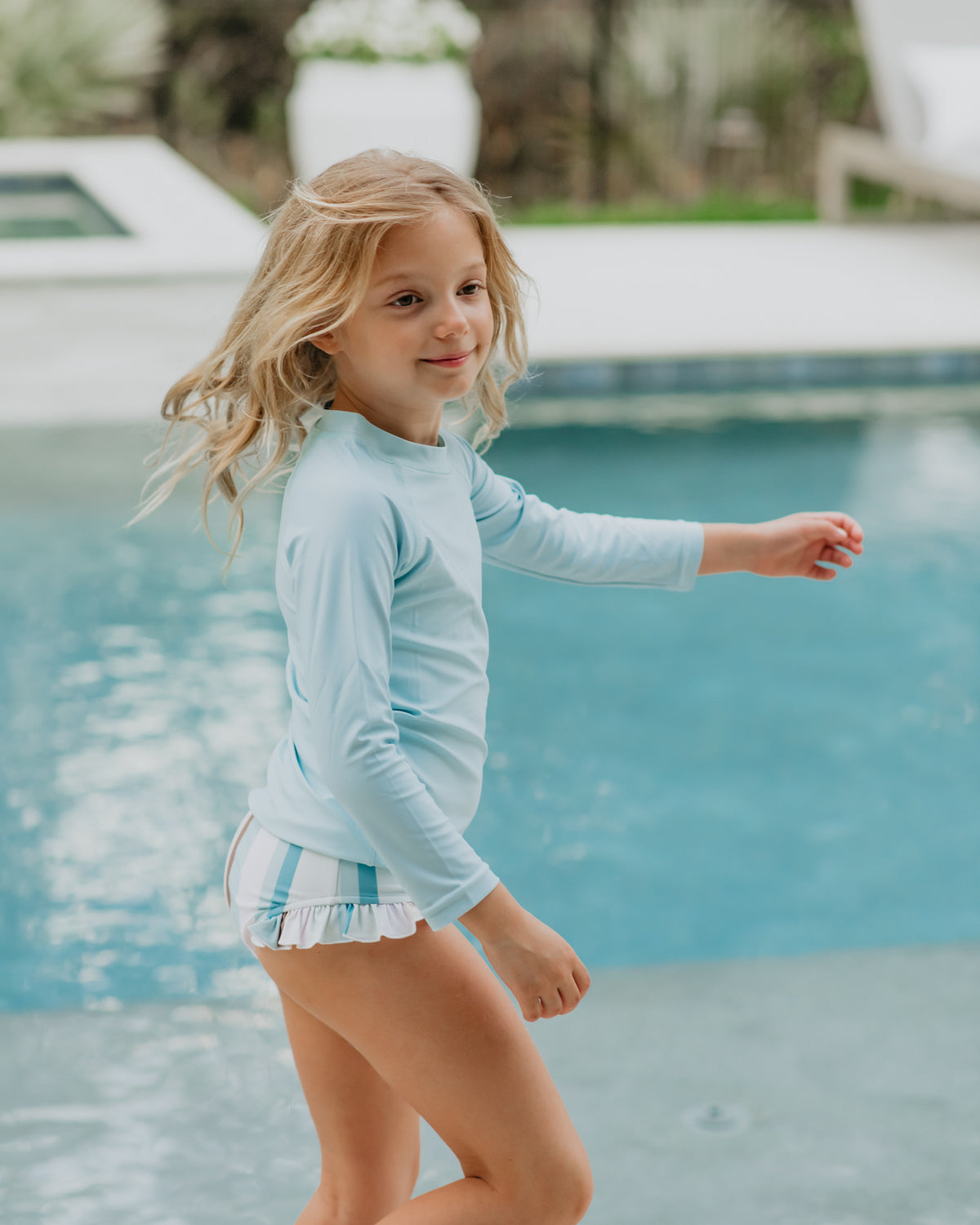 LB Boy's Swim Rashguard (sky) FINAL SALE