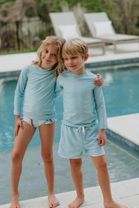 LB Boy's Swim Rashguard (sky) FINAL SALE