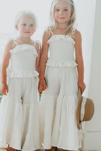 SS Girl's Bottoms Bella Maxi Pants (light ivory muslin)