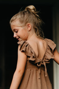 SS Girl's Dress Cora Tunic Set (mocha muslin)