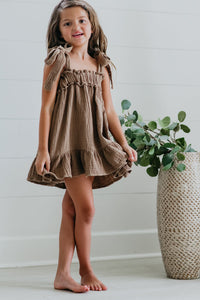 SS Girl's Dress Evie Tunic Dress (mocha muslin)