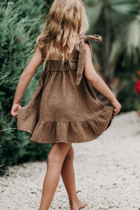 SS Girl's Dress Evie Tunic Dress (mocha muslin)