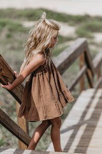 SS Girl's Dress Evie Tunic Dress (mocha muslin)