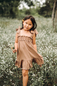 SS Girl's Dress Evie Tunic Dress (mocha muslin)