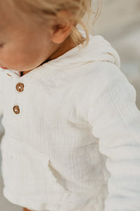 SS Boy's Top Knox Hoodie (light ivory muslin)
