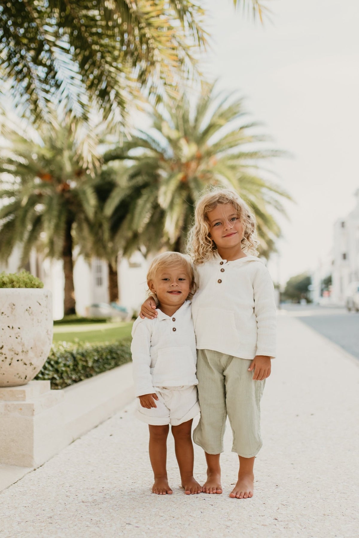SS Boy's Bottoms Knox Shorts (light ivory muslin)
