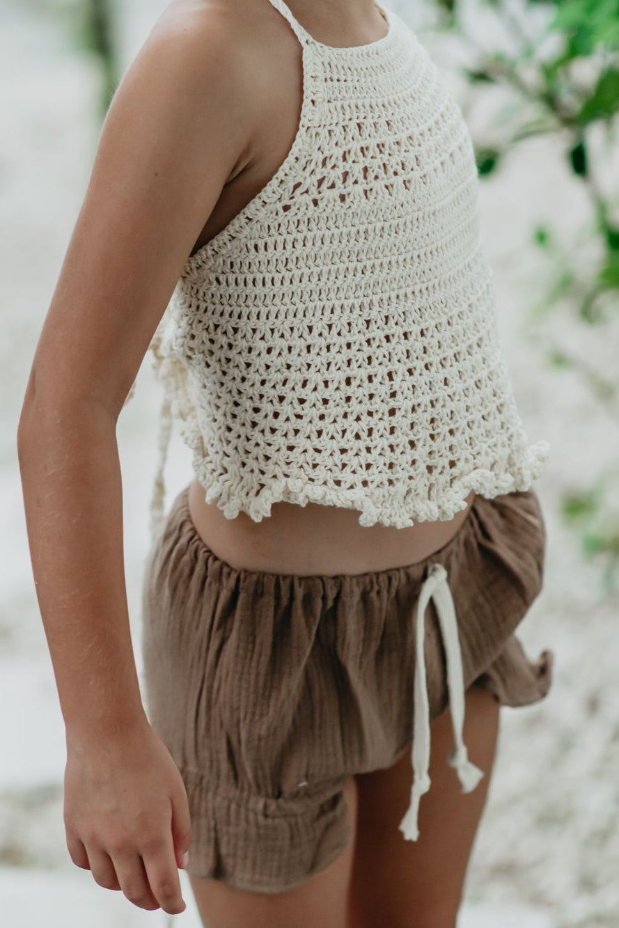 SS Girl's Bottoms Petal Bloomers (mocha muslin)