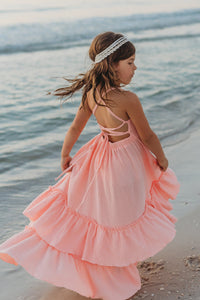 SS Girl's Dress Wendy Dress (vibrant coral muslin) FINAL SALE