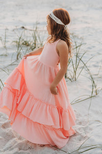 SS Girl's Dress Wendy Dress (vibrant coral muslin) FINAL SALE