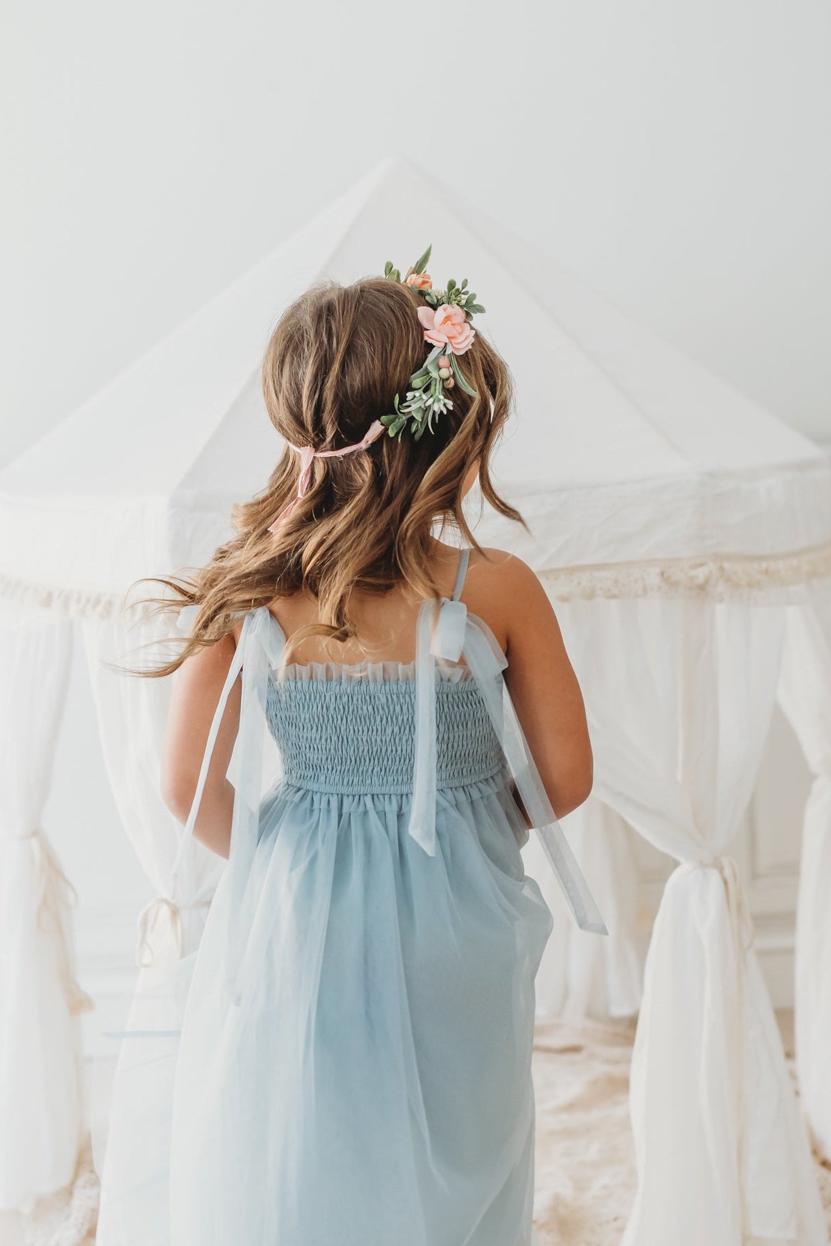 SS Girl's Dress Isa High-Low Dress (airy blue tulle)