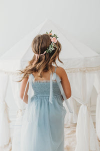 SS Girl's Dress Isa High-Low Dress (airy blue tulle)