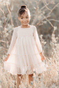 SS Girl's Dress Nora Dress (natural swiss dot)