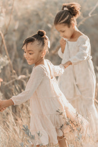 SS Girl's Dress Nora Dress (natural swiss dot)