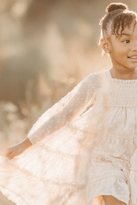 SS Girl's Dress Nora Dress (natural swiss dot)