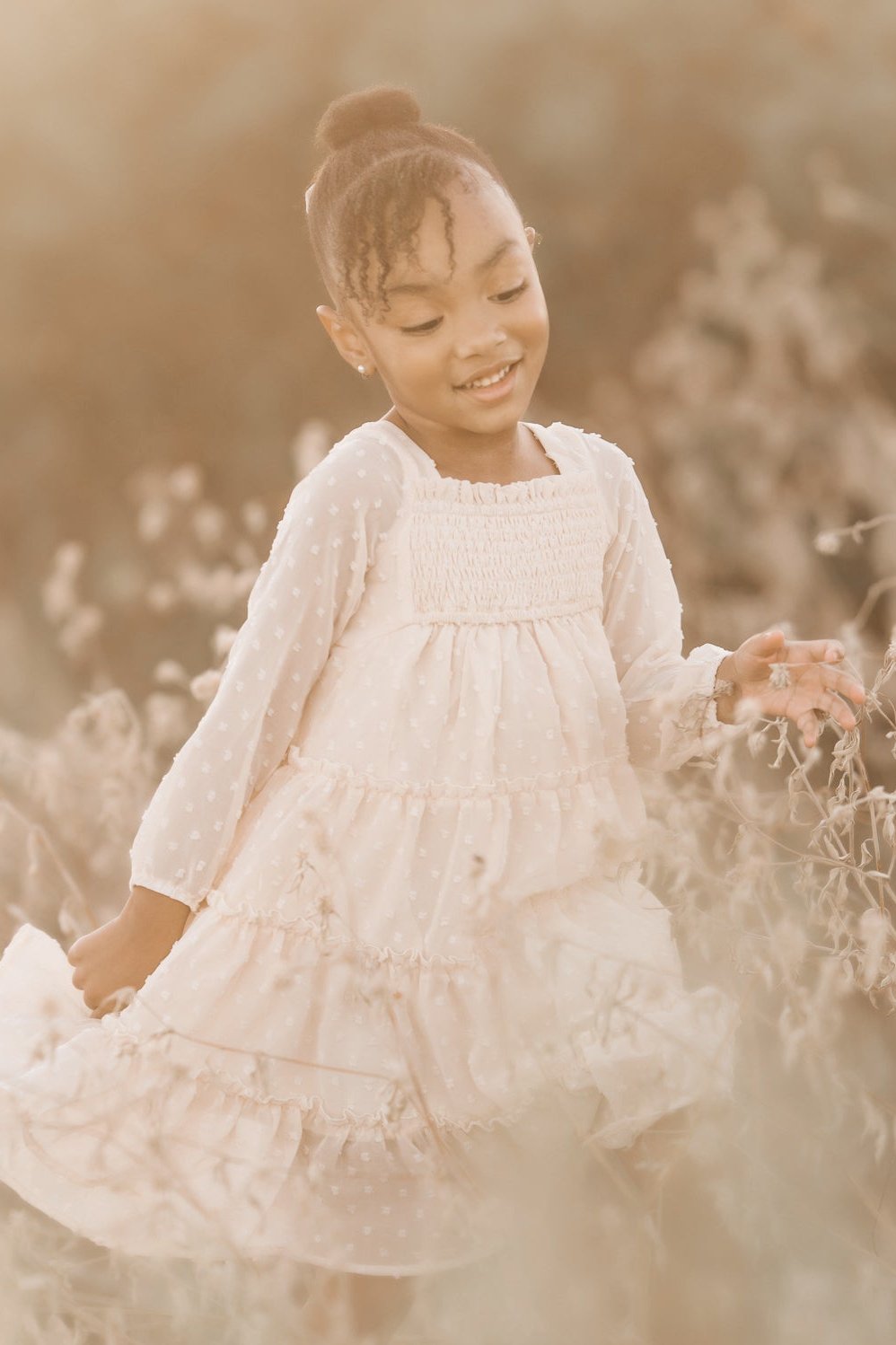 SS Girl's Dress Nora Dress (natural swiss dot)