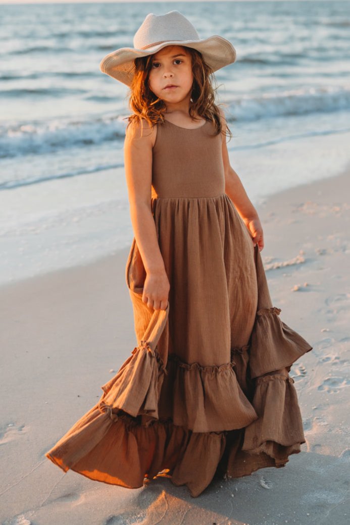 SS Girl's Dress Wendy Dress (mocha muslin)