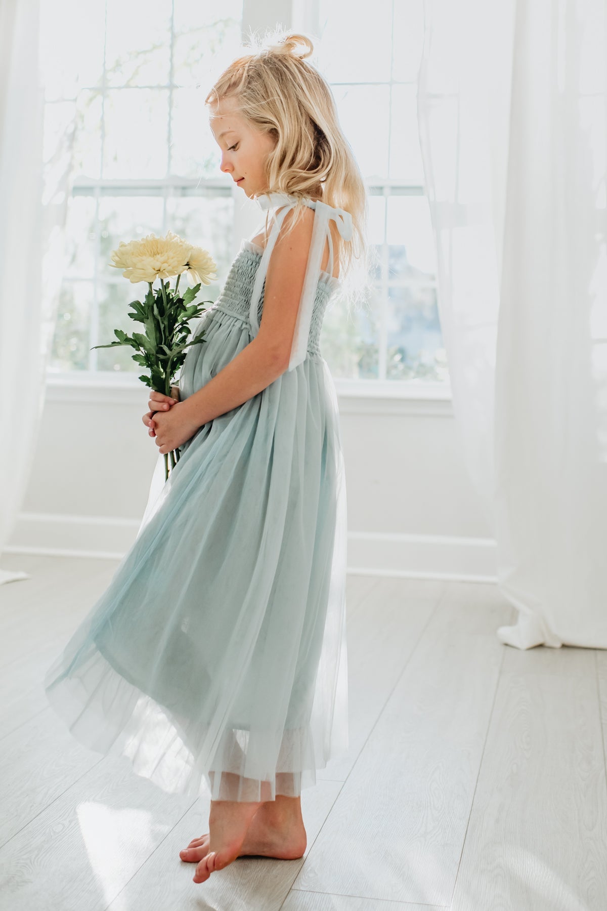 SS Girl's Dress Isa High-Low Dress (airy blue tulle)
